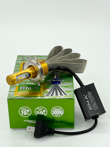 Bóng led BMA-F8 AC/DC cốt vàng pha trắng siêu sáng