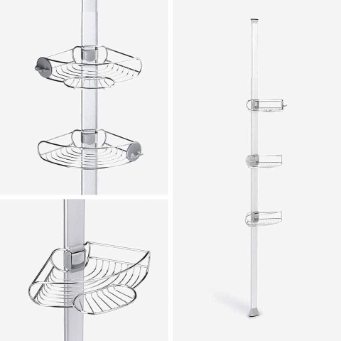 Giá treo dụng cụ nhà tắm loại chống sàn & trần Simplehuman