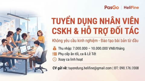 [Hà Nội] TUYỂN NHÂN VIÊN CSKH & HỖ TRỢ ĐỐI TÁC (Lương 7 - 10 Triệu, Không yc kinh nghiệm)