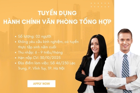 Tuyển dụng Nhân viên Hành chính văn phòng tổng hợp