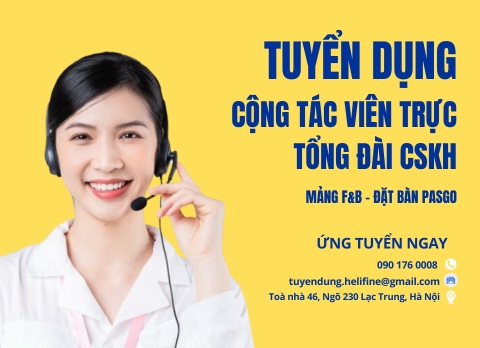 Tuyển Cộng Tác Viên Tổng Đài CSKH Mảng F&B Đặt bàn PasGo - Đi làm ngay!