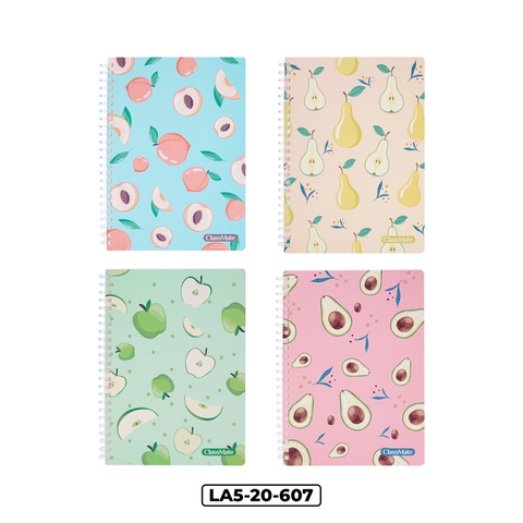 Sổ LA5-20-607, Khổ A5, lò xo mềm, dòng kẻ ngang, ĐL 80gsm, 200 trang