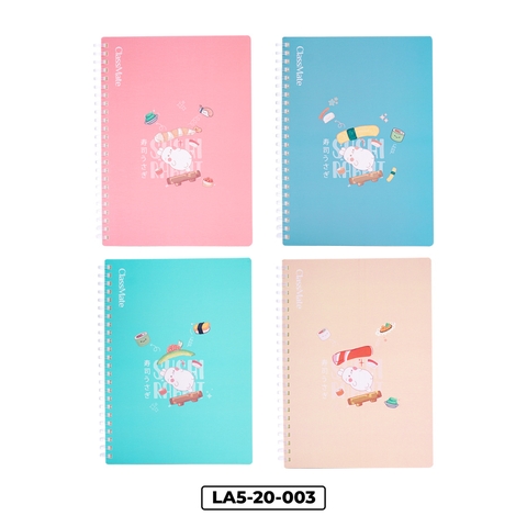 Sổ LA5-20-003, Khổ A5, lò xo mềm, dòng kẻ ngang, ĐL 80gsm, 200 trang