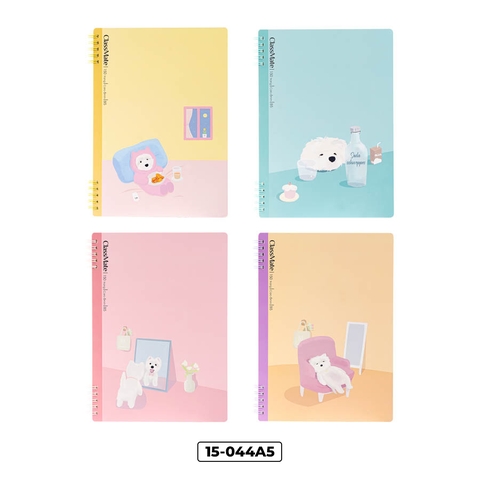 Sổ 15-044A5, Khổ A5, lò xo đôi 2 đầu, dòng kẻ caro 6x6, ĐL 100gsm, 150 trang