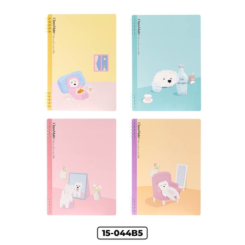Sổ 15-044B5, Khổ B5, lò xo đôi 2 đầu, dòng kẻ caro, ĐL 100gsm,150 trang