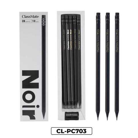 Bút chì gỗ đen 2B Noir CL-PC703 (1 Bộ = 10 chiếc+ 1 gọt chì)