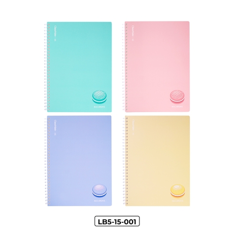 Sổ LB5-15-001, Khổ B5, lò xo mềm, dòng kẻ caro 5x5, ĐL 100gsm, 150 trang