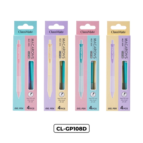 Bút gel bấm Macarons CL-GP108 đen 0.5mm