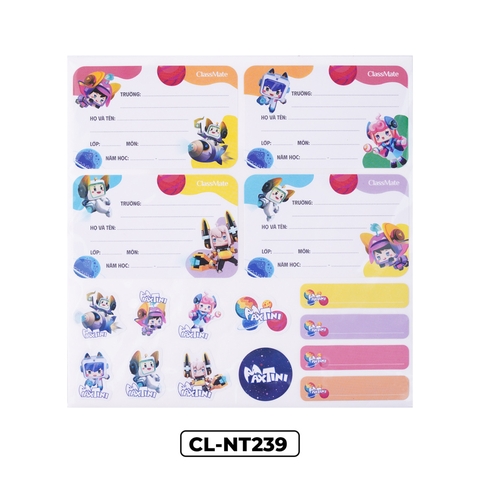 Nhãn vở Maxtini kèm sticker CL-NT239