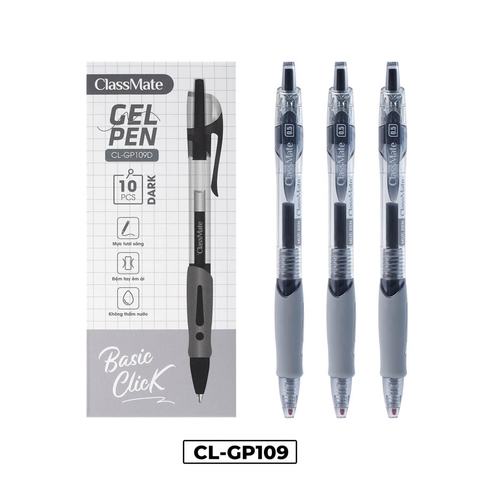Bút gel bấm Basic CL-GP109D đen 0.5mm