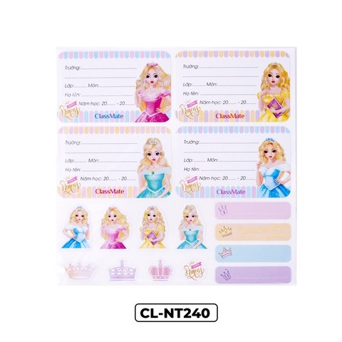 Nhãn vở Công chúa kèm sticker CL-NT240