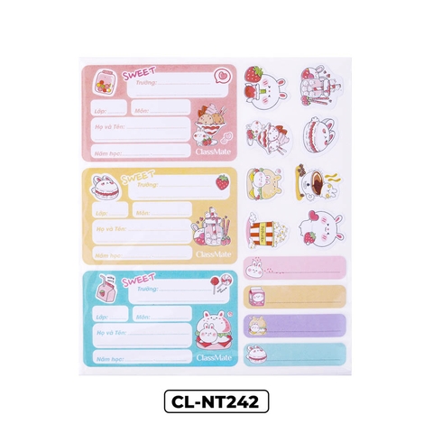 Nhãn vở Con thỏ kèm sticker CL-NT242