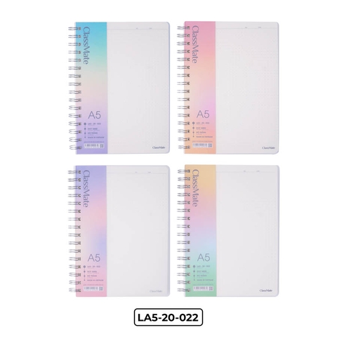 Sổ LA5-20-022, Khổ A5, bìa nhựa trong vân sần, chấm dotgrid, ĐL100gsm, 200 trang