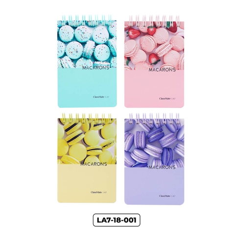 Sổ LA7-18-001, Khổ A7 Lò xo đôi, dòng kẻ caro 5x5, DL80gsm, 180 trang