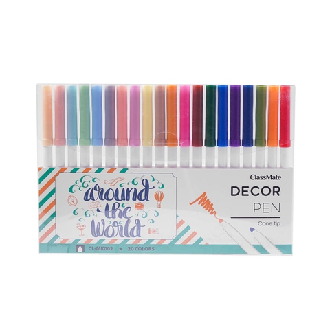 Bút Decor ngòi cone 20 màu CL-MK002
