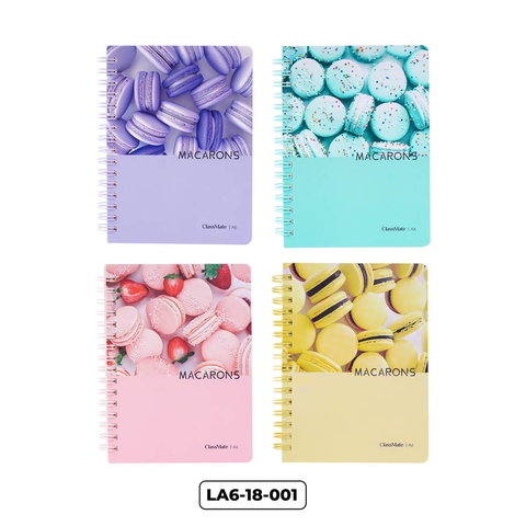 Sổ LA6-18-001, Khổ A6 Lò xo đôi, dòng kẻ caro 5x5, DL80gsm, 180 trang