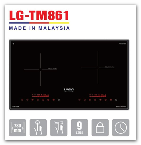 BẾP ĐIỆN TỪ 2 VÙNG NẤU LUGIO MADE IN MALAYSIA MODEL LG-TM861