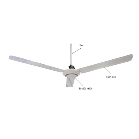 Quạt trần Panasonic F-56MPG-S: 3 cánh màu trắng viền vàng, Có Điều khiển, chiều dài ti 18inch ( gần 45.7cm) , Đường kính cánh 150cm