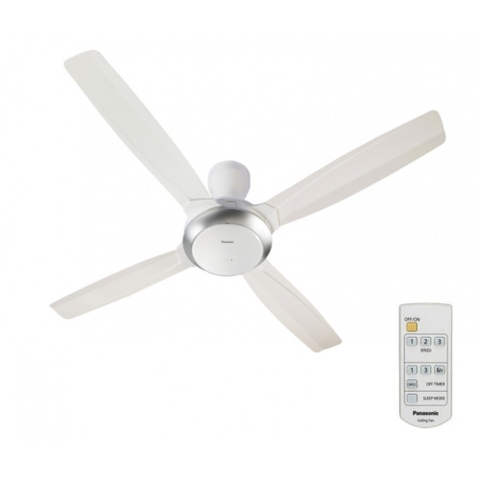 Quạt trần Panasonic F-56XPG-W: 4 cánh màu trắng, Có Điều khiển, chiều dài ti 29.2cm, Đường kính cánh 140cm