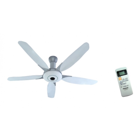 Quạt trần Panasonic F-60WWK: 5 cánh, Có Điều khiển, chiều dài ti 31.8cm, Đường kính cánh 150cm