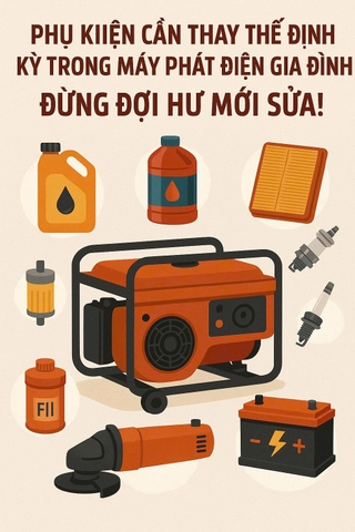 Phụ kiện cần thay thế định kỳ trong máy phát điện gia đình – Đừng đợi hư mới sửa!