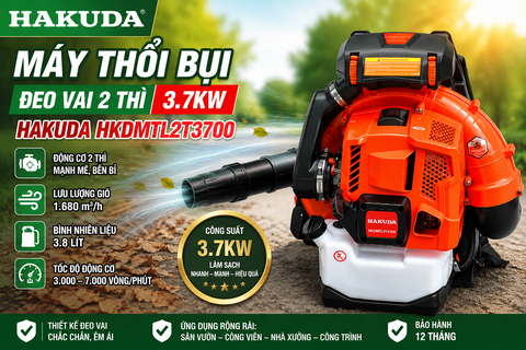 Máy thổi bụi đeo vai 2 thì 3.7KW HAKUDA HKDMTL2T3700 – Giải Pháp Làm Sạch Mạnh Mẽ, Hiệu Quả Cho Mọi Không Gian