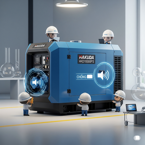 Máy phát điện chạy dầu 10KW HAKUDA HKD10000P3 chống ồn 3 pha - Công nghệ Nhật Bản