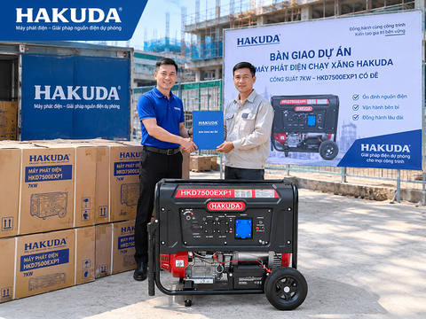 Bàn Giao Dự Án Máy Phát Điện Chạy Xăng HAKUDA 7KW HKD7500EXP1 Có Đề