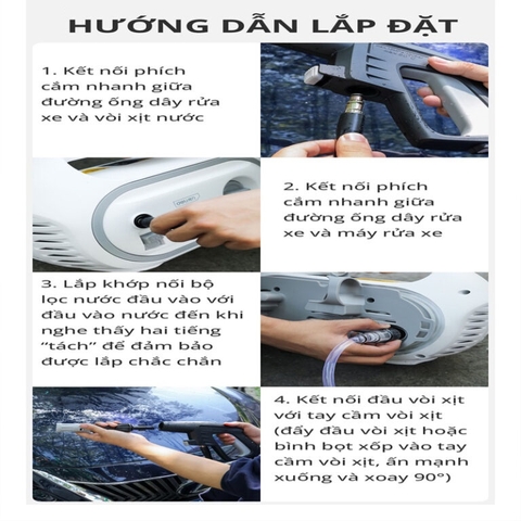 Máy rửa xe - máy rửa xe gia đình - hướng dẫn sử dụng máy rửa xe mini
