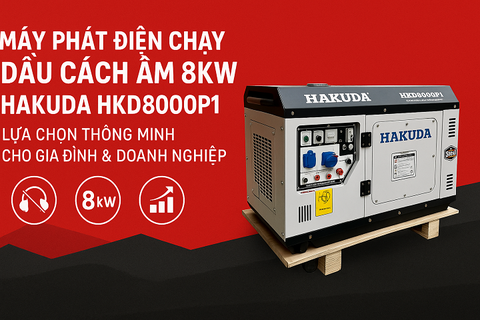 HAKUDA HKD8000P1 – Máy phát điện dầu cách âm 8KW đáng mua nhất 2025