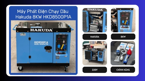 Khám phá máy phát điện chạy dầu 8KW HAKUDA HKD8500P1A: Công nghệ đề ấn hiện đại – Sức mạnh vượt trội