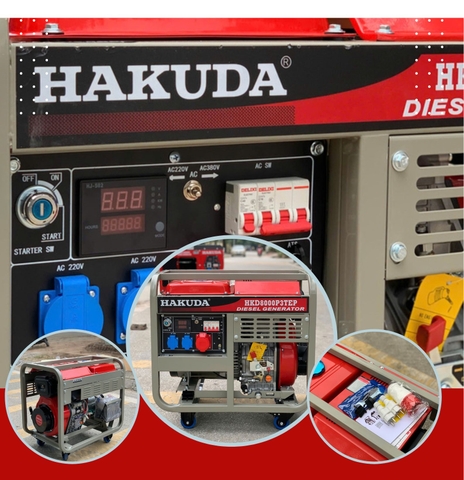 Dòng Máy Phát Điện Bình Đẳng Công Suất – Hakuda 8KW Nay Chạy Mọi Thiết Bị 1 Pha & 3 Pha!