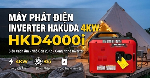 Máy Phát Điện Chạy Xăng Inverter Hakuda 4KW HKD4000iE Siêu Cách Âm