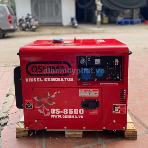 Tổ máy phát điện Oshima OS 8500 7KW Đỏ 4 thì (chạy dầu)