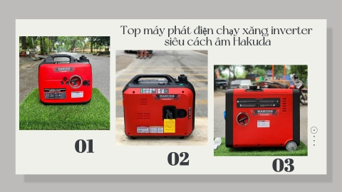 Top máy phát điện chạy xăng inverter siêu cách âm Hakuda bán chạy