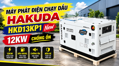 Sức mạnh dự phòng vượt trội: Máy phát điện chạy dầu HAKUDA HKD13KP1 New 12KW chống ồn