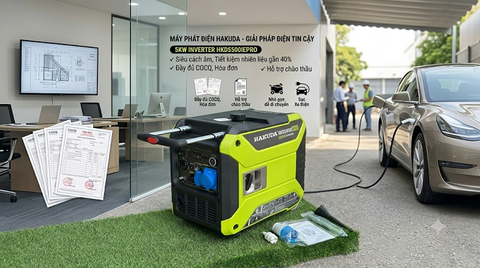 Đánh giá chi tiết máy phát điện chạy xăng siêu cách âm 5KW HAKUDA HKD5500IEPRO có đề
