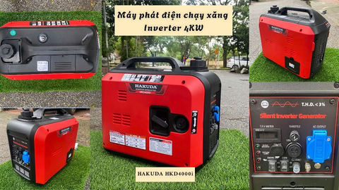 Review máy phát điện chạy xăng inverter HAKUDA 4KW HKD4000i siêu cách âm