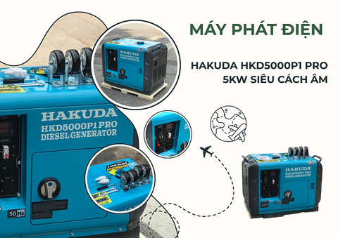 Máy phát điện chạy dầu tốt nhất 2025 - Máy phát điện chạy dầu HAKUDA HKD5000P1 PRO 5KW siêu cách âm