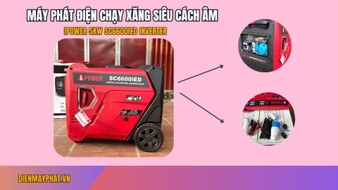 Máy phát điện chạy xăng siêu cách âm Ipower 5Kw SC6600iED Inverter