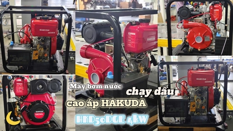 Máy bơm nước chạy dầu cao áp HAKUDA HKD50DGE 4kW: Giải pháp toàn diện cho công tác phòng cháy chữa cháy chủ động
