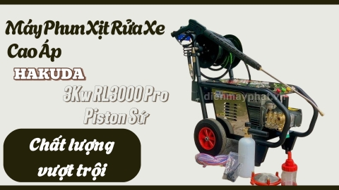 Máy Phun Xịt Rửa Xe Cao Áp Hakuda 3Kw RL3000 Pro Piston Sứ - Chất lượng vượt trội