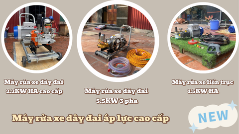 Máy rửa xe dây đai áp lực cao cấp - Tiện lợi cho tiệm rửa xe