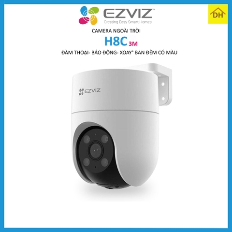 Camera EZVIZ H8C 3M FHD 1080p Xoay 360 Độ- Đàm Thoại 2 Chiều- Ban Đêm Có Màu- Chống Nước- Wifi Ngoài Trời Chính Hãng
