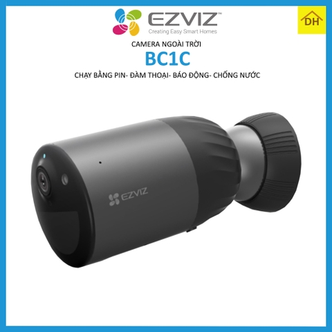 Camera EZVIZ BC1C FHD 1080p Chạy Bằng Pin NLMT- Đàm Thoại 2 Chiều- Ban Đêm Có Màu- Chống Nước- Wifi Ngoài Trời Chính Hãng (TẶNG KÈM TẤM PIN NLMT)