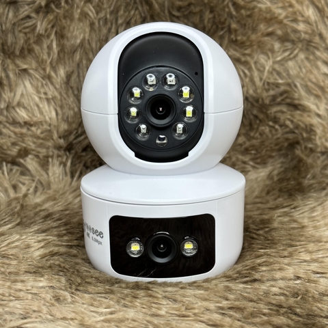 Camera YOOSEE 2 Mắt 6M (Mẫu Mới) Xoay 360 Độ- Xem 2 Vị Trí Khác Nhau Trên 1 Camera- Đàm Thoại 2 Chiều- Báo Động Chống Trộm- Ban Đêm Có Màu- Wifi Không Dây Trong Nhà