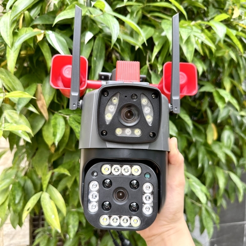 Camera YOOSEE PTZ 2 Mắt (LOA SIÊU TO) 8.0M 4K Xoay 360 Độ- Xem 2 Vị Trí Khác Nhau Trên 1 Camera- Đàm Thoại 2 Chiều- Báo Động Chống Trộm- Ban Đêm Có Màu- Wifi Không Dây Ngoài Trời