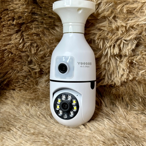 Camera YOOSEE 2 Mắt 8.0M Rõ Nét Xoay 360 Độ Hình Dạng Bóng Đèn- Đàm Thoại 2 Chiều-  Ban Đêm Có Màu- Báo Động Chống Trộm- Wifi Không Dây Trong Nhà