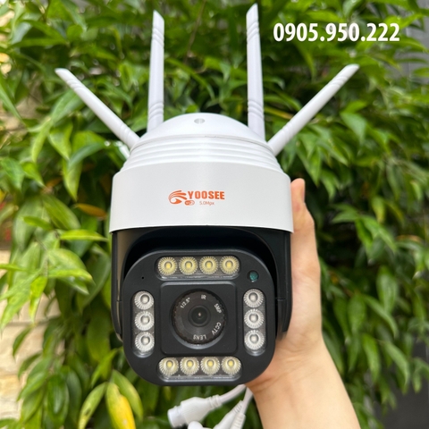 Camera YOOSEE PTZ C12 Xoay 360 Độ 5.0MP- Đàm Thoại Hai Chiều- Báo Động Chống Trộm- Ban Đêm Có Màu- Wifi Không Dây Ngoài Trời