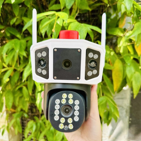 Camera YOOSEE 4 Mắt Xem 3 Khung Hình 8M Rõ Nét, Xoay 360 Độ- Đàm Thoại 2 Chiều- Báo Động Chống Trộm- Ban Đêm Có Màu- Wifi Không Dây Trong Nhà